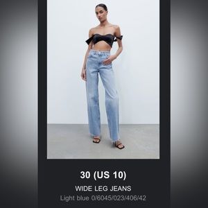 ZARA light wash jeans US SIZE 10, waist 30